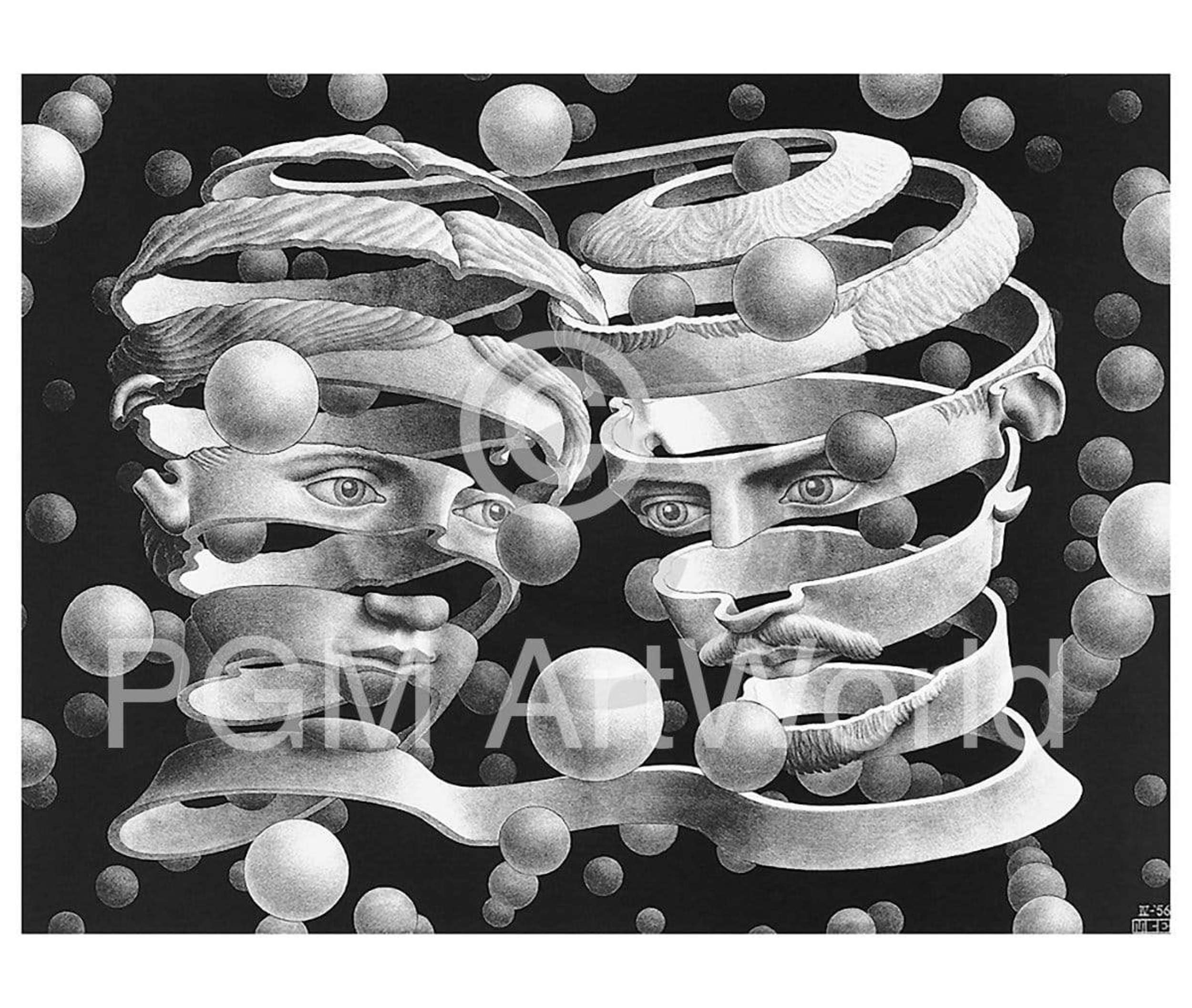 M. C. Escher Band ohne Ende Art Print 65x55cm | Yourdecoration.com