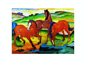 Franz Marc Die großen roten Pferde Art Print 71x56cm | Yourdecoration.com