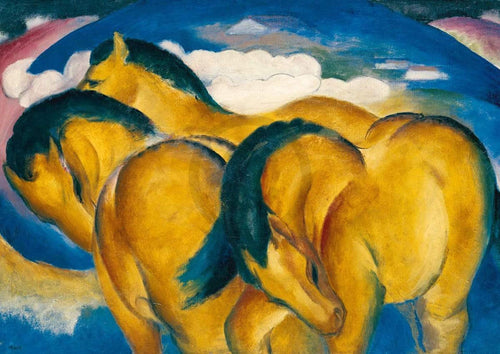 Franz Marc Die kleinen gelben Pferde Art Print 29.7x21cm | Yourdecoration.com