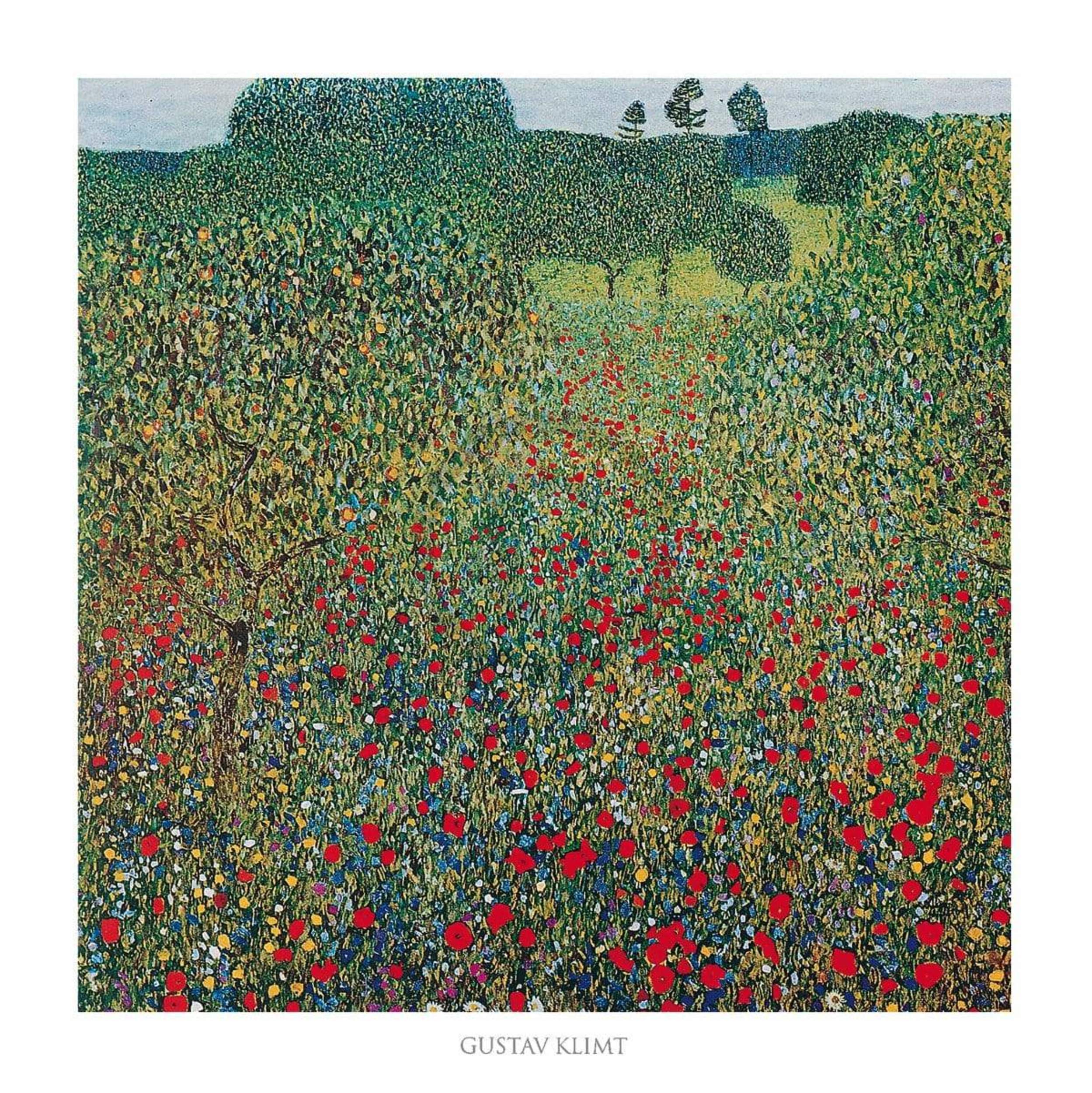 Gustav Klimt Campo di papaveri Art Print 70x70cm | Yourdecoration.com