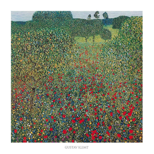 Gustav Klimt Campo di papaveri Art Print 70x70cm | Yourdecoration.com