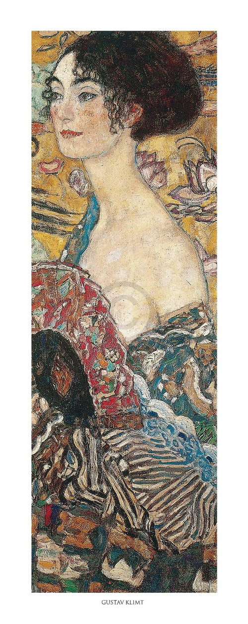 Gustav Klimt Segnora con ventaglio Art Print 20x50cm | Yourdecoration.com