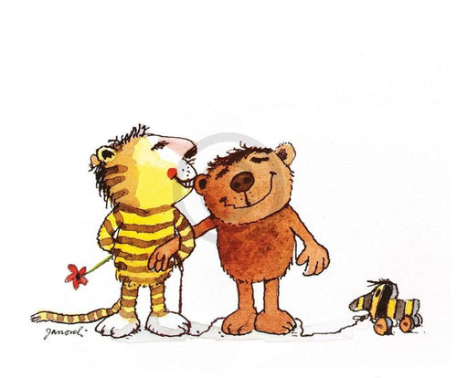 Janosch Tiger BÃ¤r Art Print 58x48cm | Yourdecoration.com