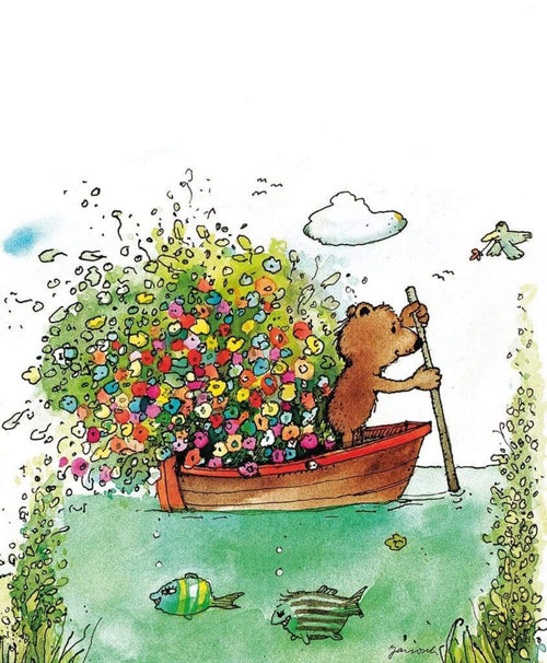Janosch Blumen FÃ¤hre Art Print 48x58cm | Yourdecoration.com