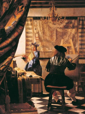 Johannes Vermeer Die Malkunst Art Print 60x80cm | Yourdecoration.com
