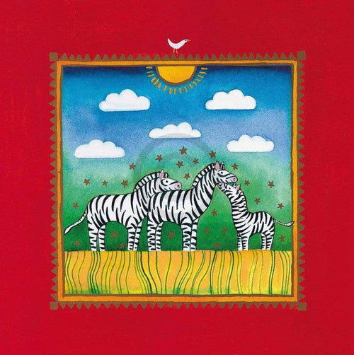 Linda Edwards Three little zebras Art Print 40x40cm | Yourdecoration.com