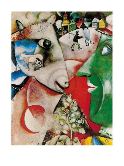 pgm mch 268 marc chagall i and the village 1911 Art Print 60x80cm | Yourdecoration.com