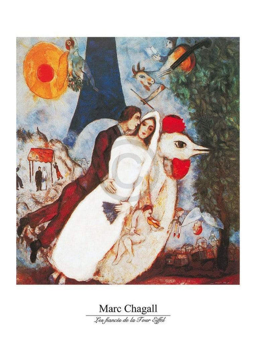 Marc Chagall Les fiances Art Print 60x80cm | Yourdecoration.com