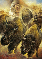 Renato Casaro Büffeljagd Art Print 50x70cm | Yourdecoration.com