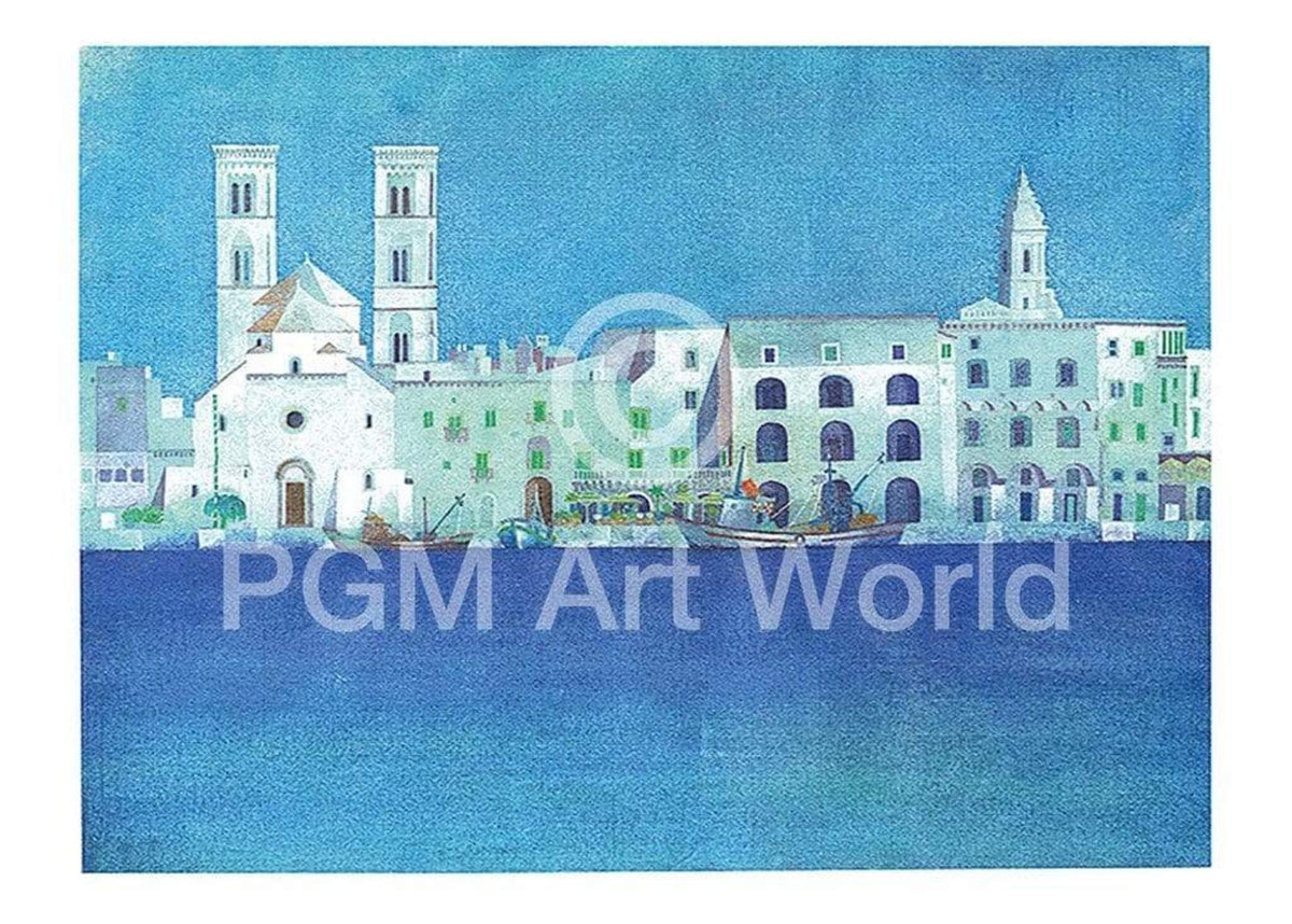 Ralf Westphal Weisse Hafenstadt in Apulien Art Print 70x50cm | Yourdecoration.com