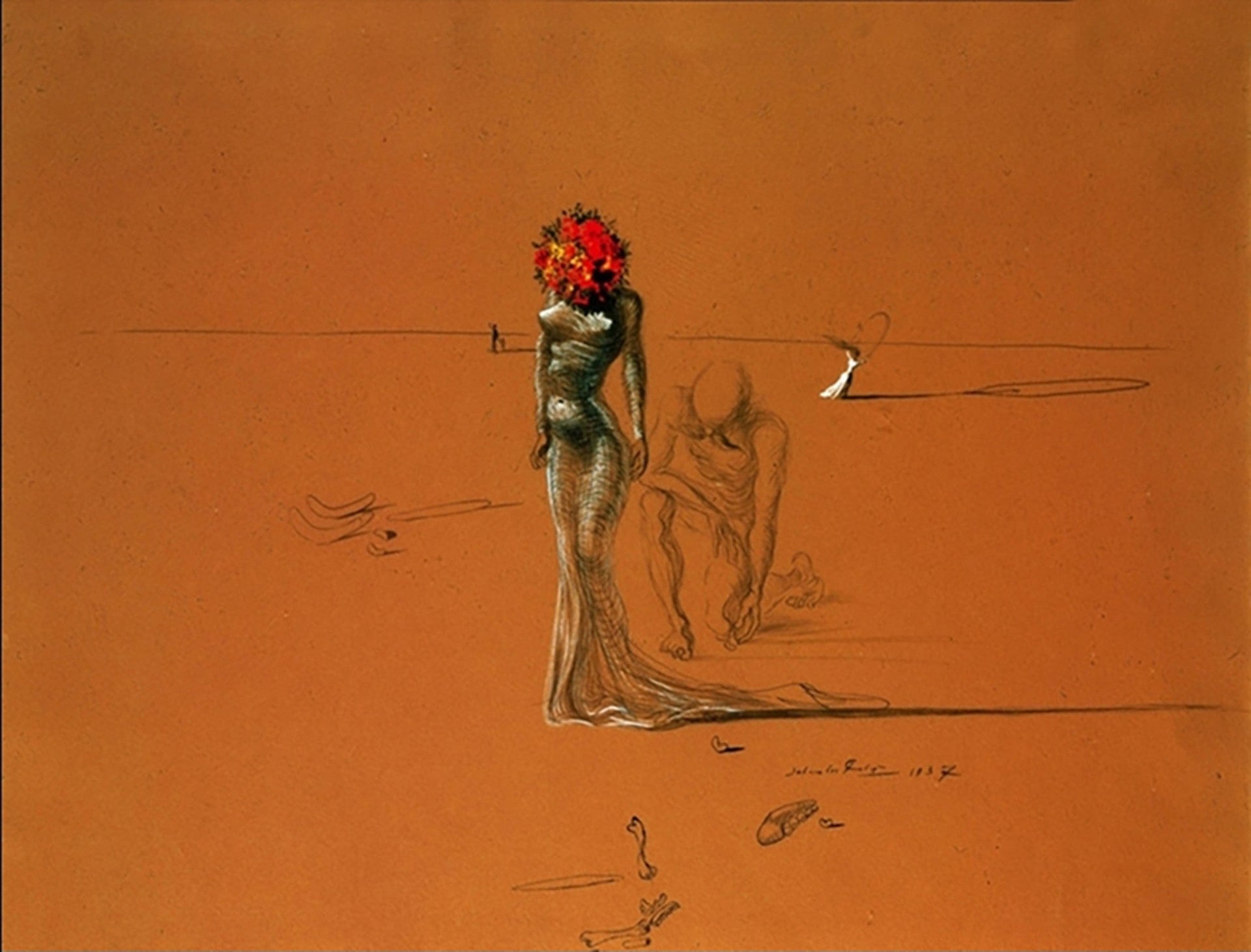 Salvador Dali Female with Head of Flowers Art Print 80x60cm | Yourdecoration.com
