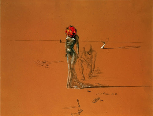 Salvador Dali Female with Head of Flowers Art Print 80x60cm | Yourdecoration.com