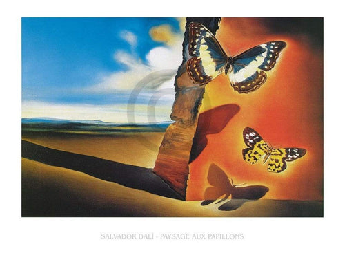 Salvador Dali Paysage aux Papillons Art Print 80x60cm | Yourdecoration.com