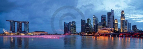 Shutterstock Panorama of Singapore Art Print 95x33cm | Yourdecoration.com