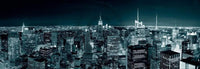 Shutterstock Manhatten Skyline at Night Art Print 95x33cm | Yourdecoration.com