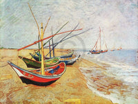 Vincent Van Gogh Barche sulla spiaggia Art Print 80x60cm | Yourdecoration.com