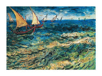 Vincent Van Gogh Seascape at Saintes Maries Art Print 80x60cm | Yourdecoration.com