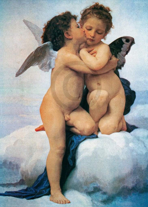 William Bouguereau First Kiss Art Print 50x70cm | Yourdecoration.com