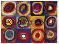 Wassily Kandinsky Farbstudie Quadrate Art Print 120x90cm | Yourdecoration.com