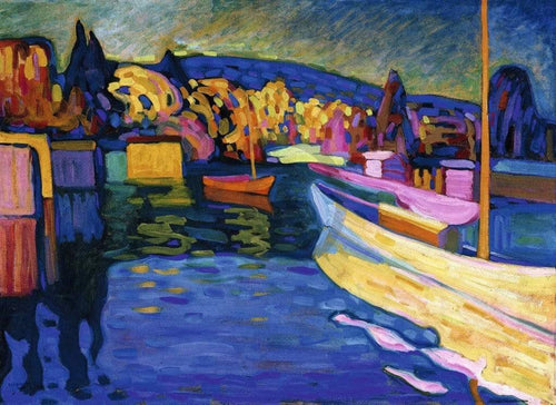 Wassily Kandinsky Herbstlandschaft mit Booten Art Print 80x60cm | Yourdecoration.com