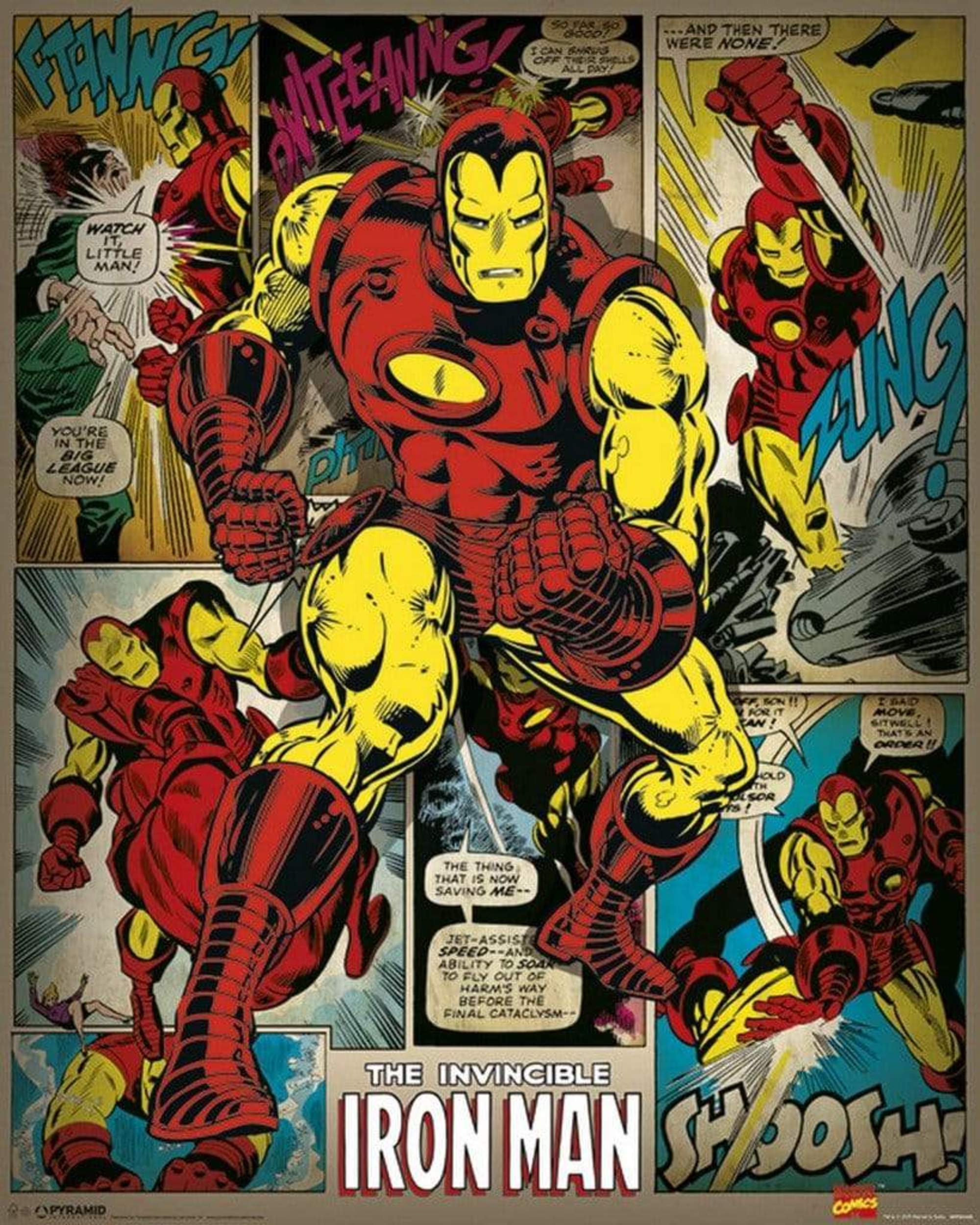 Pyramid Marvel Comics Iron Man Retro Poster 40x50cm | Yourdecoration.com