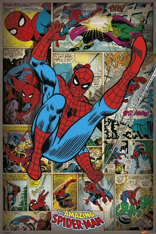Pyramid Marvel Comics Spider Man Retro Poster 61x91,5cm | Yourdecoration.com