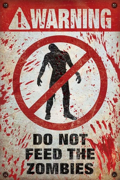 Pyramid Warning Do Not Feed the Zombies Poster 61x91,5cm | Yourdecoration.com