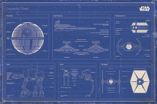 Pyramid Star Wars Imperial fleet blueprint Poster 91,5x61cm | Yourdecoration.com