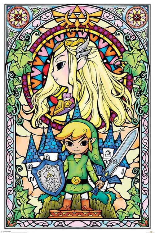 Pyramid The Legend of Zelda Stained Glass Poster 61x91,5cm | Yourdecoration.com