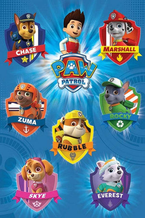 Pyramid Paw Patrol Crests Poster 61x91,5cm | Yourdecoration.com