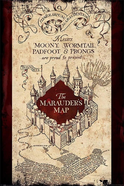 Pyramid Harry Potter The Marauders Map Poster 61x91,5cm | Yourdecoration.com