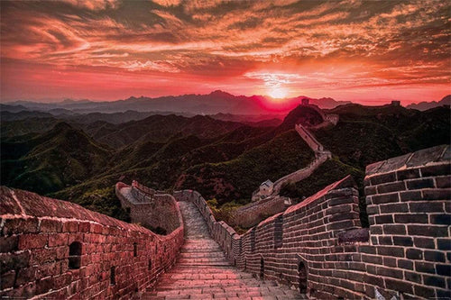 Pyramid The Great Wall of China Sunset Poster 91,5x61cm | Yourdecoration.com