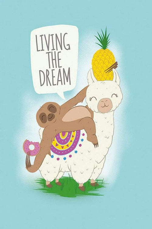 Pyramid Living the Dream Llama and Sloth Poster 61x91,5cm | Yourdecoration.com