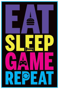 Pyramid Eat Sleep Game Repeat Gaming Poster 61x91,5cm | Yourdecoration.com