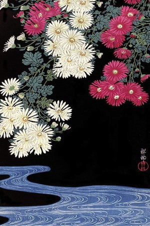 Pyramid Ohara Koson Chrysanthemum and Running Water Poster 61x91,5cm | Yourdecoration.com