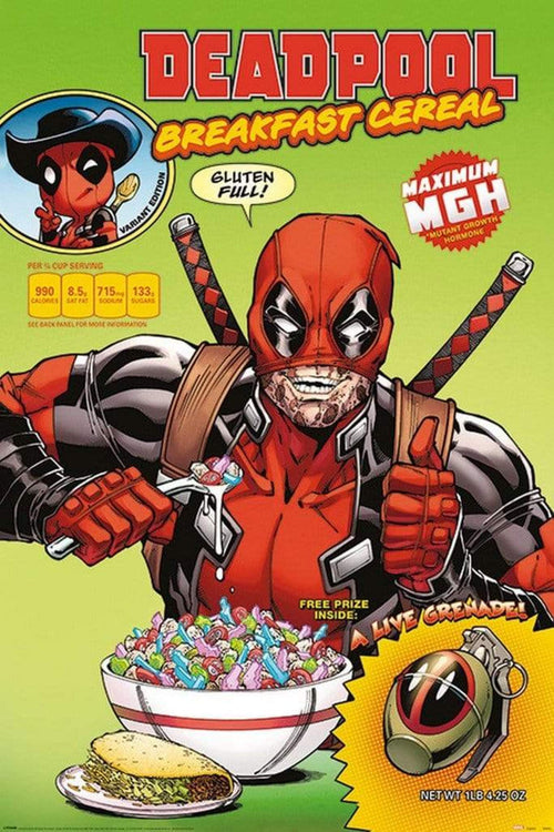 Pyramid Deadpool Cereal Poster 61x91,5cm | Yourdecoration.com
