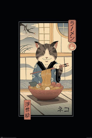 Pyramid Vincent Trinidad Neko Ramen Ukiyoe Poster 61X91 5cm | Yourdecoration.com