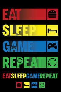 Pyramid Eat Sleep Game Repeat Poster 61x91,5cm | Yourdecoration.com