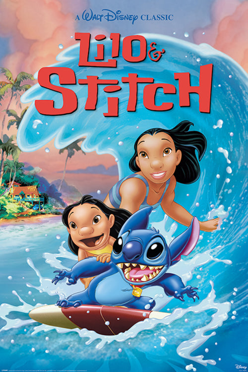 Pyramid PP34941 Lilo & Stitch Wave Surf Poster | Yourdecoration.com
