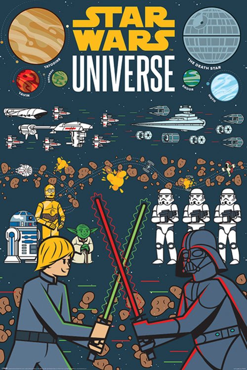 Pyramid PP35017 Star Wars Universe Illustrated Poster 61X91 5cm | Yourdecoration.com