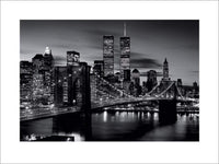 Pyramid Brooklyn Bridge Black and White Art Print 60x80cm | Yourdecoration.com