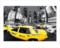 Pyramid Rush Hour Times Square Yellow Cabs Art Print 40x50cm | Yourdecoration.com