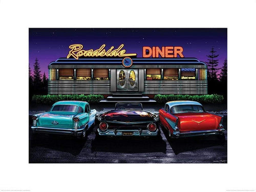 Pyramid Roadside Diner Helen Flint Art Print 60x80cm | Yourdecoration.com