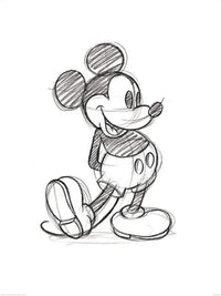 Pyramid Mickey Mouse Sketched Single Art Print 60x80cm | Yourdecoration.com