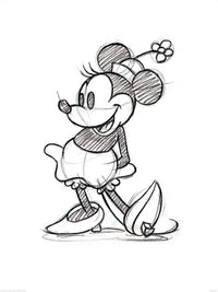 Pyramid Minnie Mouse Sketched Single Art Print 60x80cm | Yourdecoration.com
