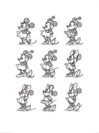 Pyramid Minnie Mouse Sketched Multi Art Print 60x80cm | Yourdecoration.com