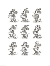 Pyramid Minnie Mouse Sketched Multi Art Print 60x80cm | Yourdecoration.com