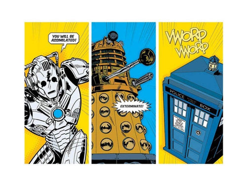 Pyramid Doctor Who Comic Sections Art Print 60x80cm | Yourdecoration.com