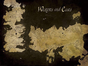 Pyramid Game of Thrones Westeros and Essos Antique Map Art Print 60x80cm | Yourdecoration.com