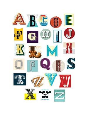 Pyramid Vintage Letter Alphabet Art Print 60x80cm | Yourdecoration.com